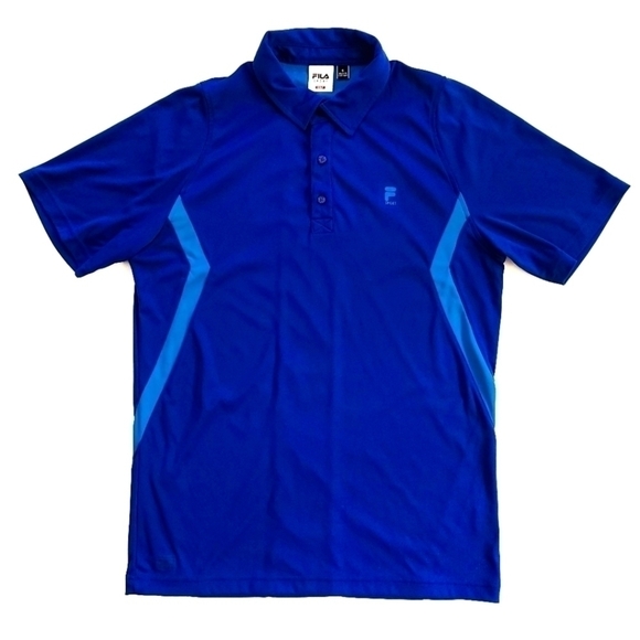 𝅺3/$20 Fila Sports Golf Blue Vented Polo Shirt - Picture 1 of 7